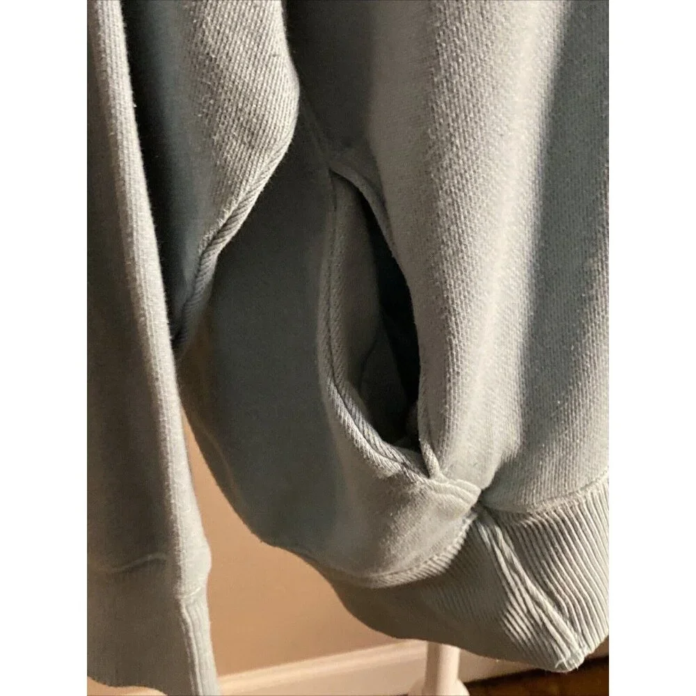 Aerie Sz S Oversized Pale Blue Sweatshirt Turtleneck Boxy Long Pockets Cozy